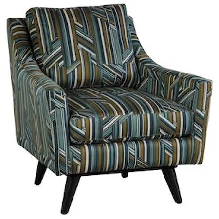 Mid-Century Modern Accent Swivel Chair with Splayed Legs